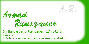 arpad rumszauer business card
